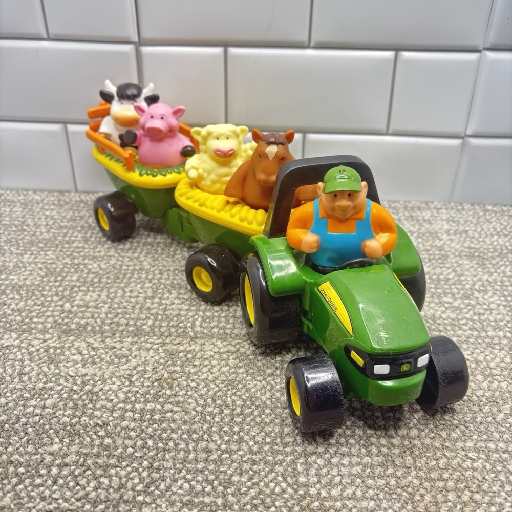 John Deere Animal Sounds Hayride Farm Animal Toy Tested Works Musical Tractor